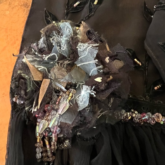 Mary Frances Black Lace Scarf Wrap - Picture 2 of 4